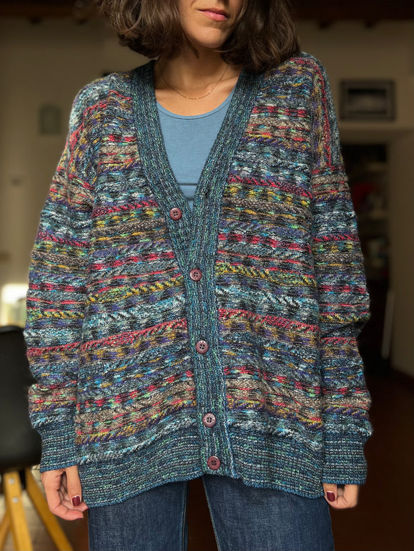 Cardigan colorato stile Missoni - lana