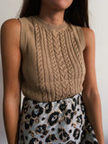 Gilet beige intrecciato
