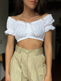 Camicia bianca crop off shoulders