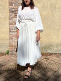 PRE ORDINE • Abito lungo con cintura crepe bianco