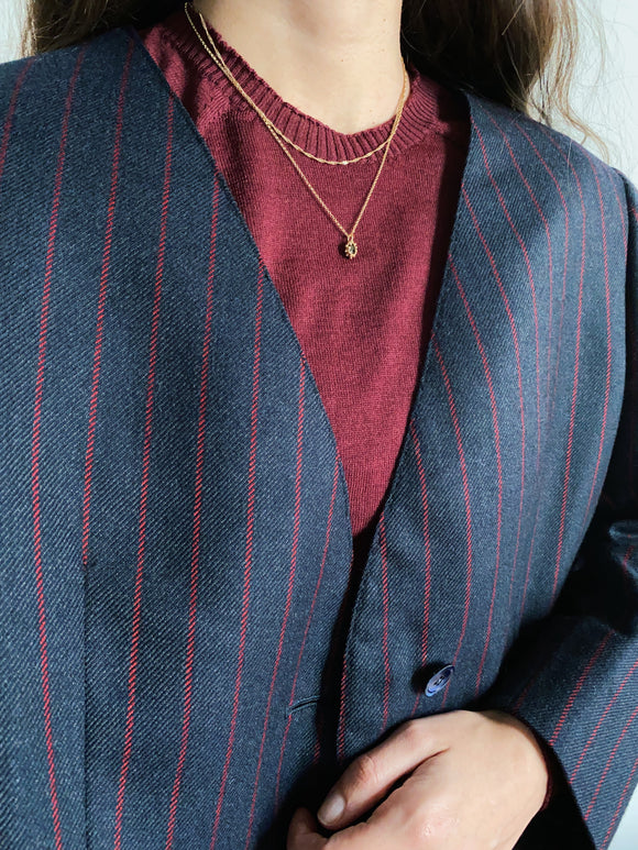 Blazer grigio righe bordeaux