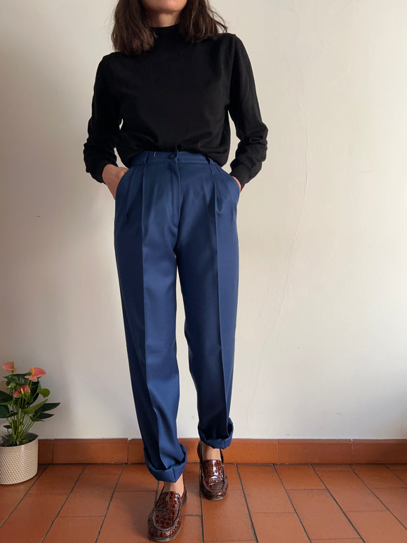 Pantalone di lana blu chiaro