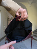 Borsa bordeaux con tracolla