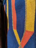 Maglione giapponese blu giallo arancio