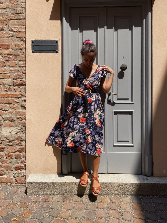 Abito midi a fiori