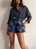 Pantaloncino jacquard blu