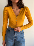 Cardigan corto giallo