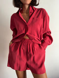 Pantaloncino cupro rosso