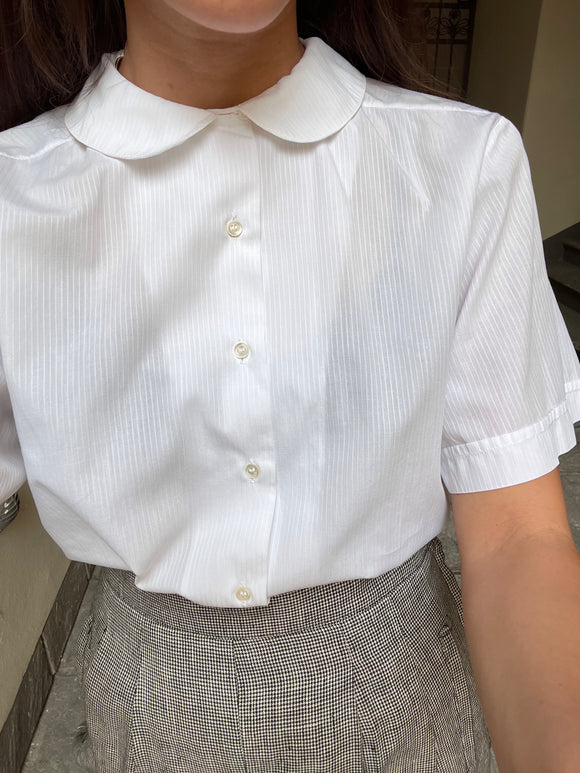 Camicia bianca Scapa con colletto tondo Celestina Vintage