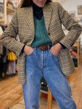 Blazer di cachemire a quadretti colori autunno