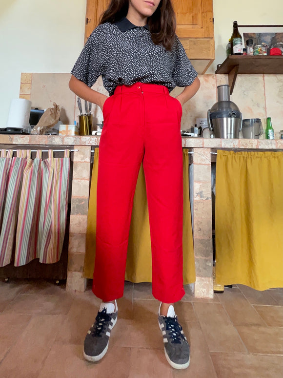 Pantaloni rossi di lana
