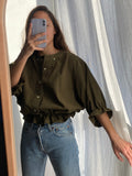 Camicia Gilbi verde oliva di Ralph Lauren - stemma arancione
