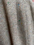 Pantaloni taglio maschile beige bouclé multicolor