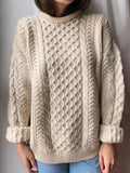 Maxi maglione panna irlandese