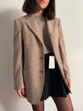 Blazer maschile tweed beige
