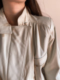 Giacca di pelle beige