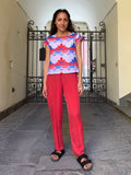 Pantaloni rossi di cupro
