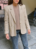 Blazer pied de poule con rosa