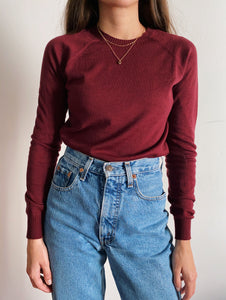 Maglione girocollo basic bordeaux