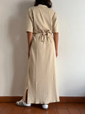 Completo in maglia di cotone panna