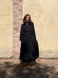 PRE ORDINE • Abito lungo con cintura crepe nero