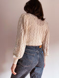 Cardigan giapponese bianco con ricami