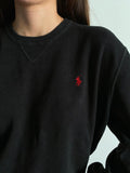 Maglione Ralph Lauren nero con stemma rosso