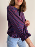 Camicia Gilbi blu a quadretti bordeaux