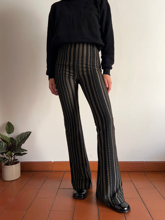 PRE ORDINE • Pantalone a zampa nero e oro