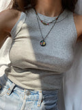 Top a costine grigio