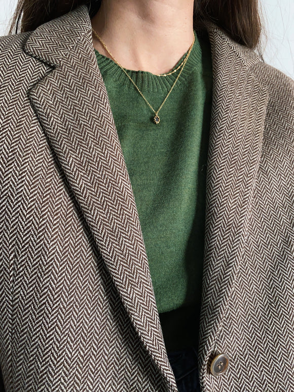 Blazer spigato marrone