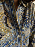 Camicia taglio maschile beige e blu