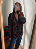 Cardigan fantasia geometrica multicolor