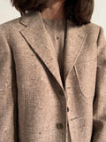 Blazer maschile tweed beige