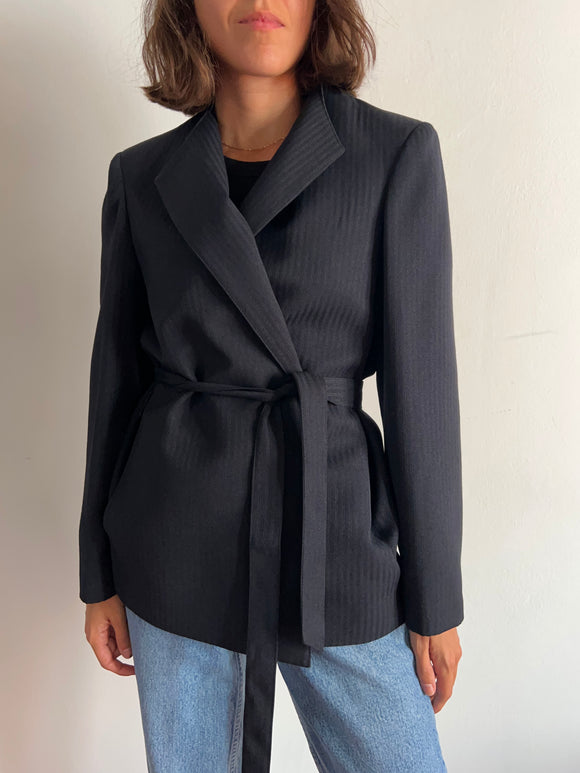 Blazer blu con cintura