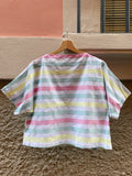 T-shirt Leggerissima con tasche • righe colorate