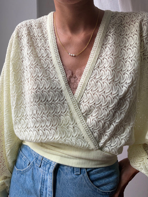 Maglione incrociato giallino