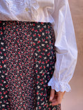 Gonna nera a fiorellini patchwork