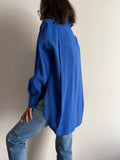 Camicia cupro bluette