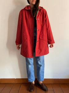 Trench double-face rosso e beige