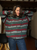 Maglione grigio-verde-mattone