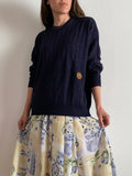 Maglione intrecciato blu
