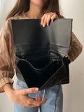Maxi pochette nera con tracolla