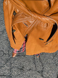 Trench di pelle color caramello