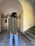 Giacca di pelle verde