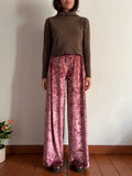Panta palazzo di ciniglia rosa