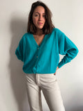 Cardigan turchese