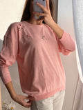 Maglione rosa con roselline