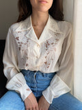 Camicia di seta con ricami