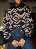 Maglione nero e rosa lurex